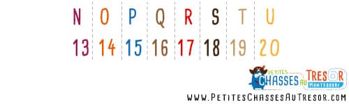 Chasse au trésor sur les nombre comment coder alphabet