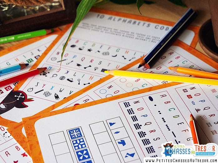 kits à imprimer d'alphabets codés