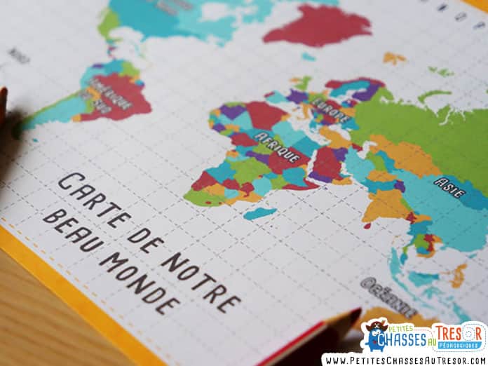 Modèle de carte au trésor dans le monde