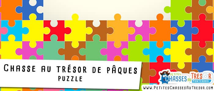 Chasse au trésor amusante pour pâques avec des puzzles