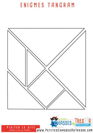Enigme tangram pour enfant pour faire une chasse au trésor