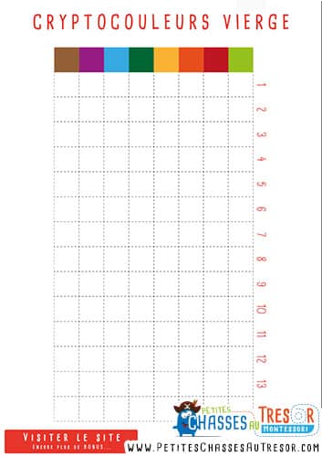 Grille vierge pour écrire des message codé pour une chasse au trésor