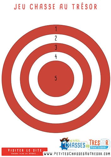 Jeu chasse au trésor avec un cible à viser