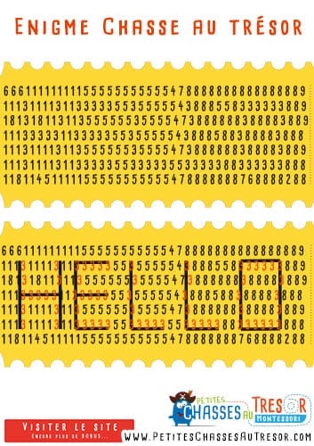 Chasse au trésor énigme pour enfant