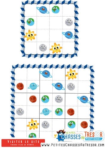 Sudoku facile pour enfant avec des images