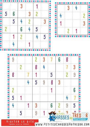 Sudoku pour enfant à imprimer