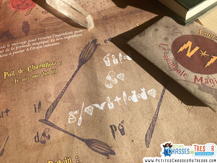 Message codé pour l'escape game sur le thème d'Harry Potter