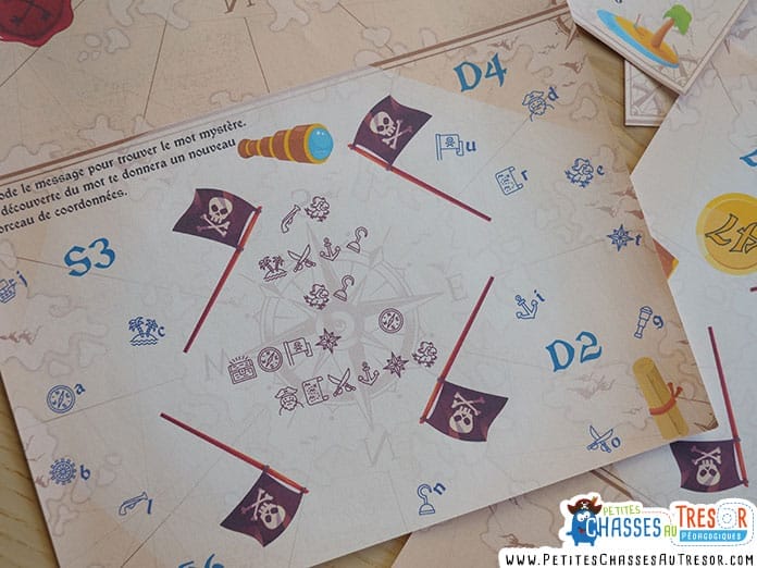 Message codé pour une chasse au trésor de pirate