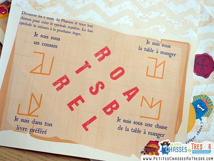 2nigmes de l'escape game facile avec des lettres